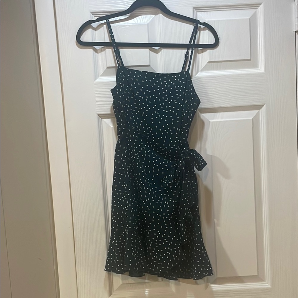Princess Poly Green Polka Dot Wrap Dress